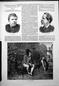 Old Print Paul Meritt Captain Mackenzie Two Philosophers Sailor Bird 1887 19th