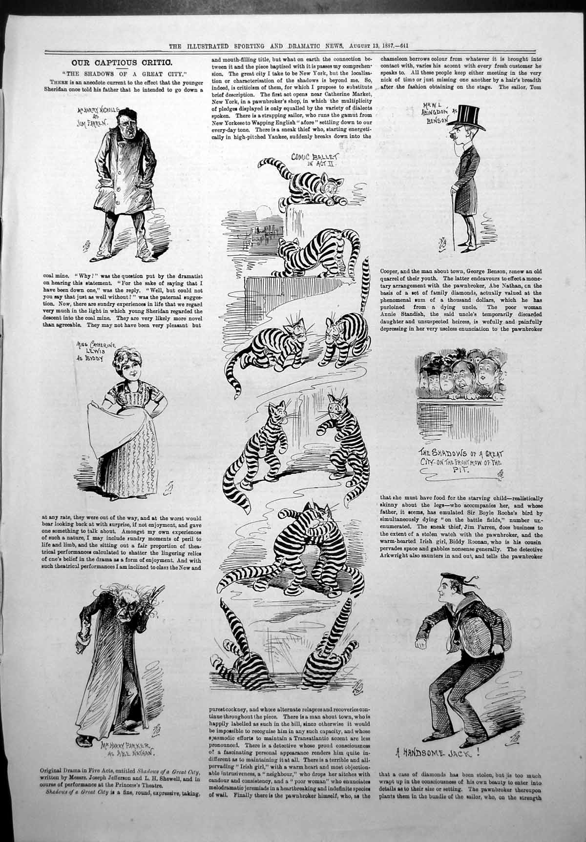 Old Captious Critic Shadows Great City Catherine Lewis Harry Parker 1887 19th