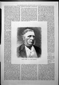 Original Old Antique Print Portrait Famous Horse Owner Lord Falmouth 1887 19th