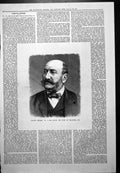 Antique Print Famous Horse Owner Portrait His Grace Duke Beaufort K G 1887 19th