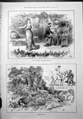 Antique Old Print Miss Adelaide Detchons Recitals Summer Work Cubs Woods 1887