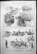 Old Print Thames Preservation Sinking Punts Garrison Sports Jamaica 1887 19th