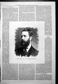 Original Old Antique Print Famous Horse Owner Marquis Hartington 1887 Victorian