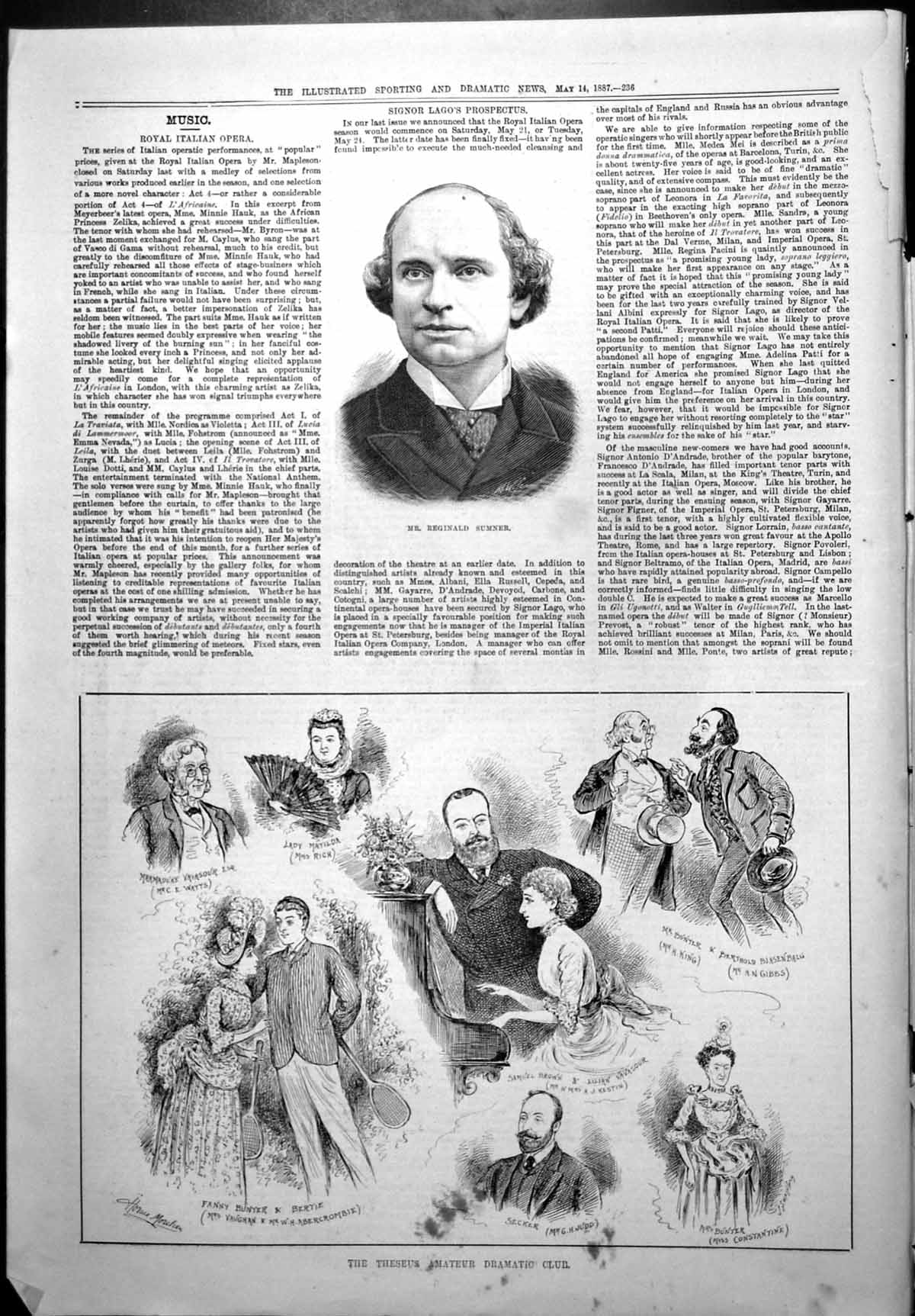Old Mr Reginald Summer Theseus Amatuer Dramatic Club Samuel Brown1887 Victorian