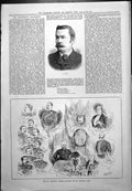 Old Print J Lloyd St Georges Rifles Banquet St Georges Day Col Stanley Bird1887
