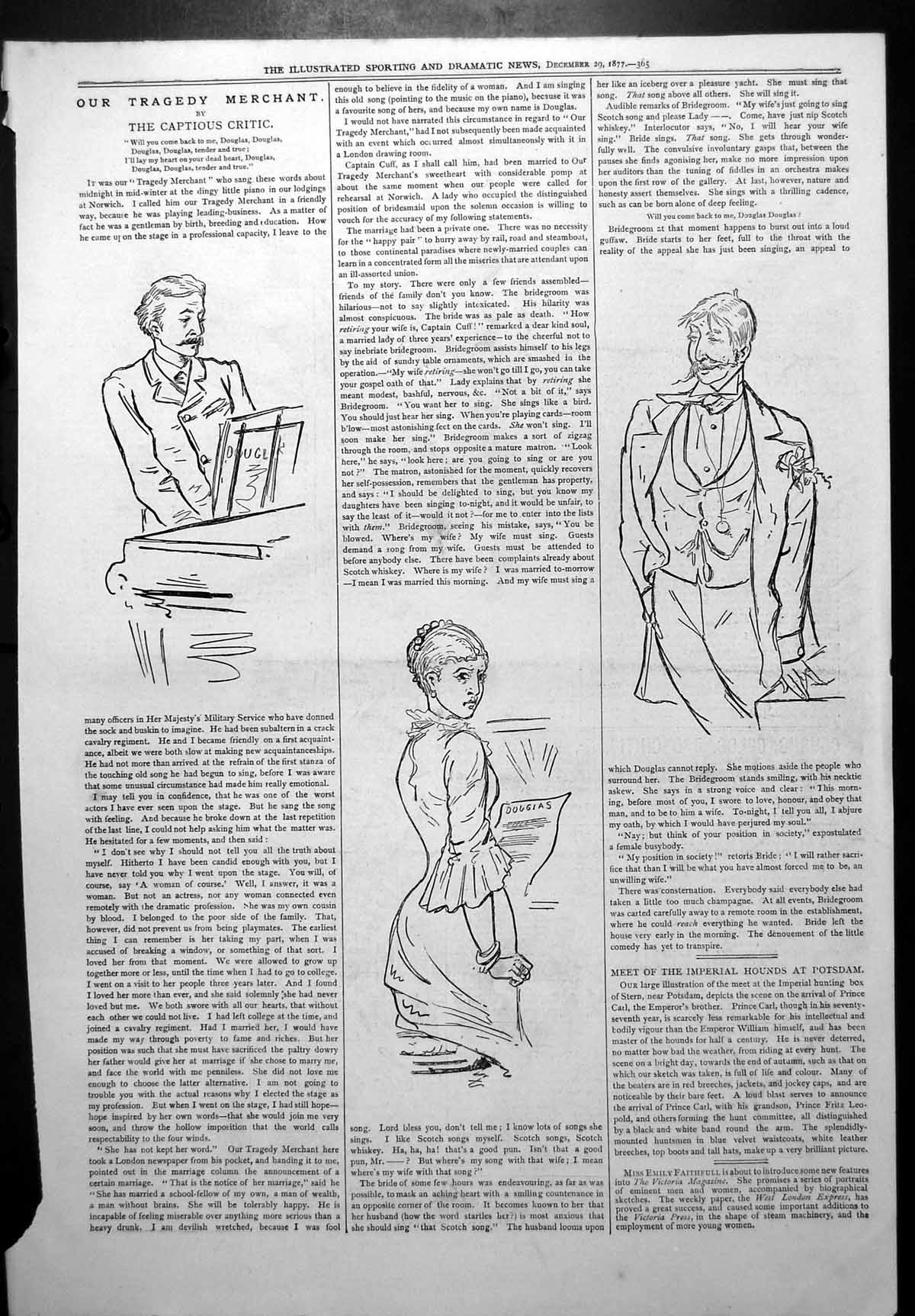 Old Captious Critic Our Tragedy Merchant Douglas Lodgings Norwich1877 Victorian