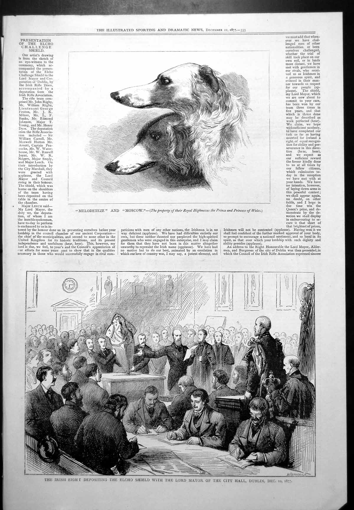 Old Melodeteze Moscow Dogs Prince Wales Elcho Shield Mayor Dublin1877 Victorian