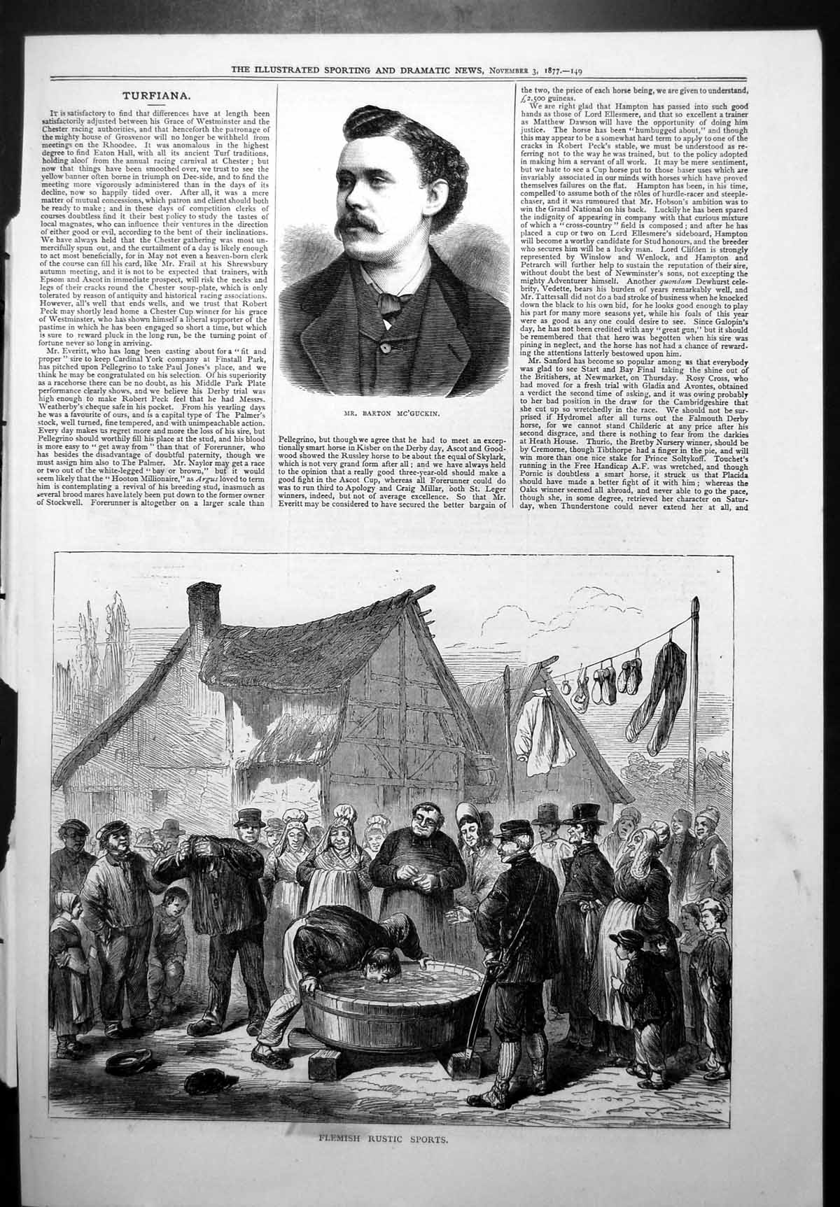 Old Mr Barton Mcguckin Flemish Rustic Sports Ducking Head Water 1877 Victorian