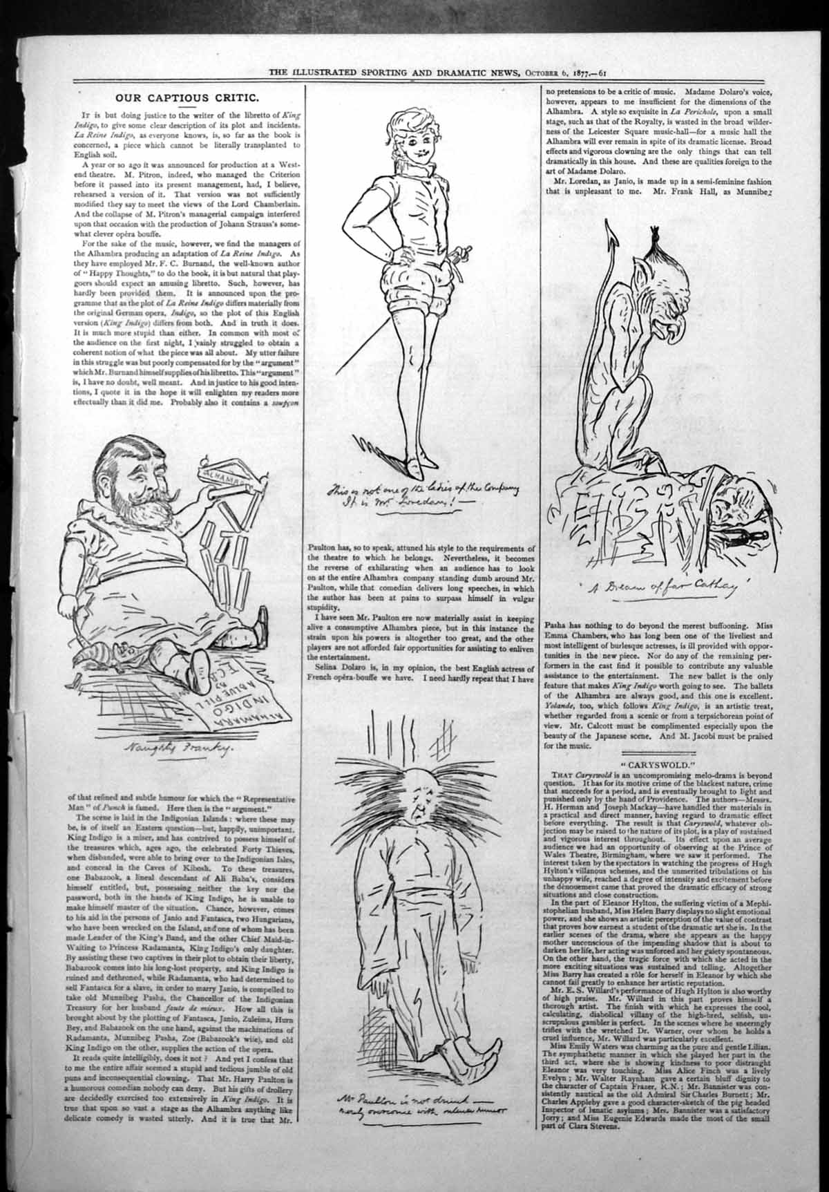 Print Captious Critic King Indigo La Reine Indigo Mr Paulton Dream Cathay1877