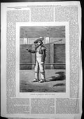 Original Old Antique Print Portrait Frascuelo Ready Work Bull Fight 1877 19th