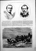 Old Print Walking Edward Weston Daniel O'Leary Catching Wild Horses 1877 19th