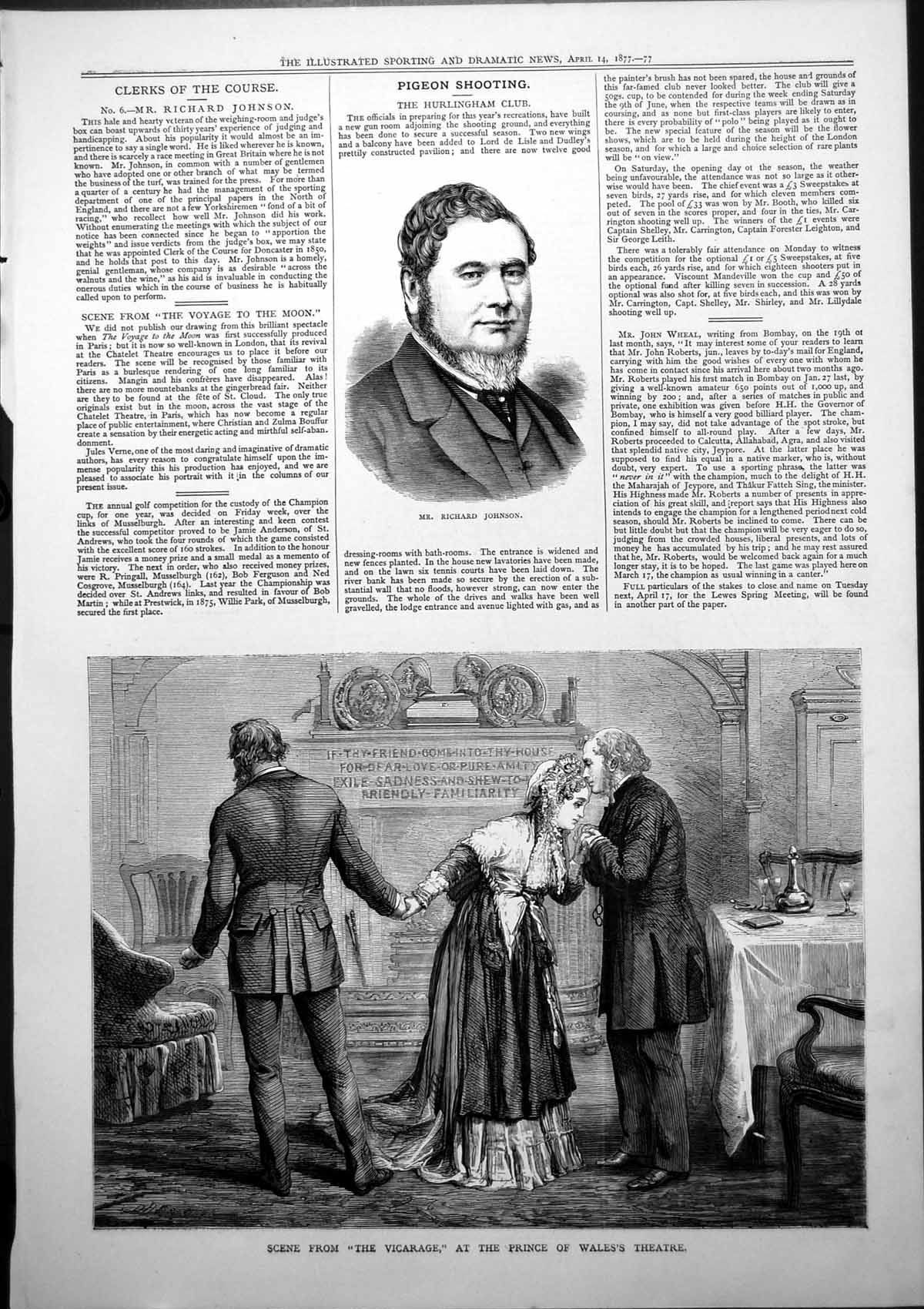 Old Richard Johnson Scene Vicarage Prince Wales Theatre Greet Lady187 Victorian