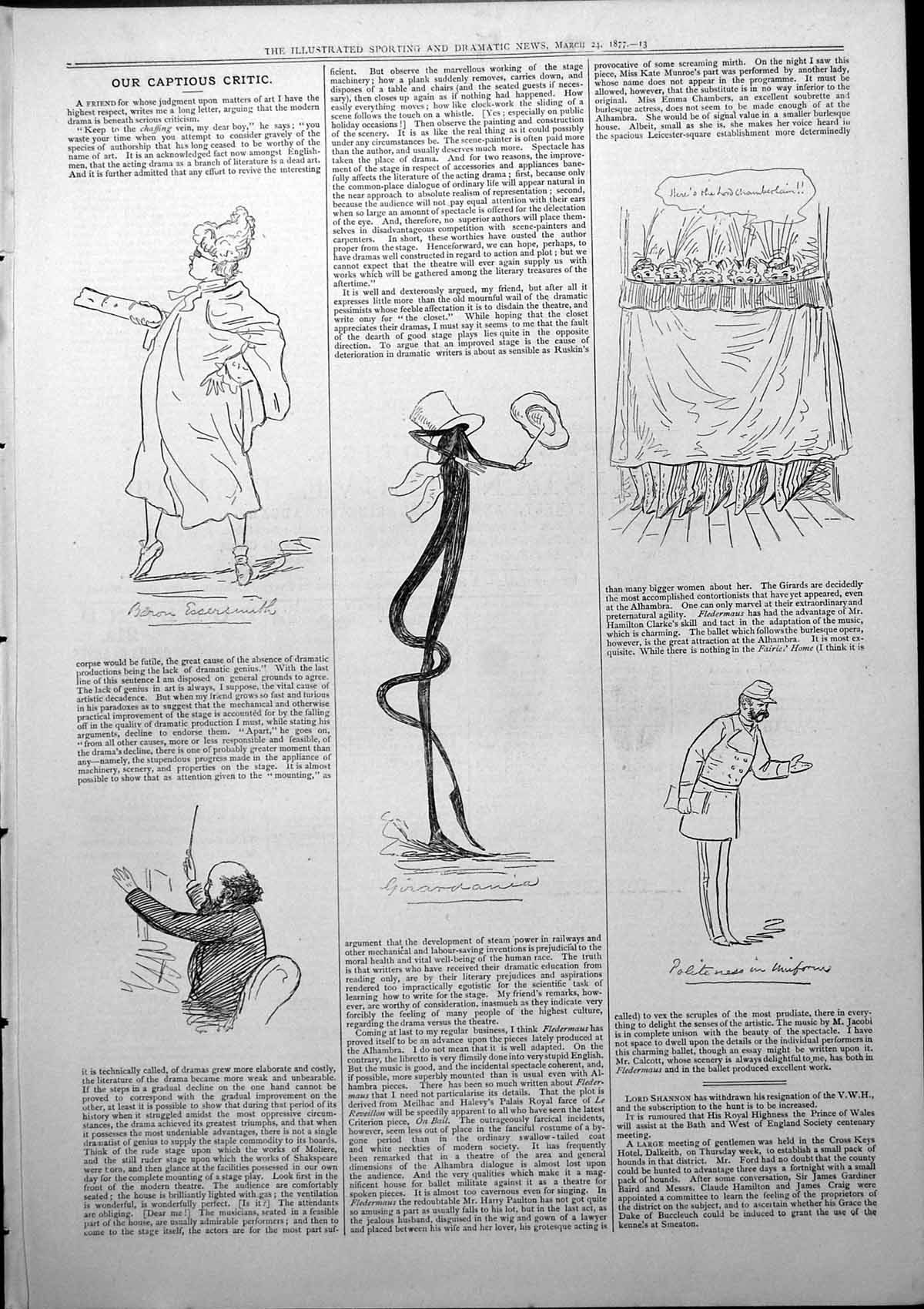 Old Captious Critic Baron Essersmith Conductor Politeness Uniform 187 Victorian