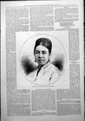 Original Old Antique Print Portrait Hon Mrs George Wrottesley 1877 Victorian