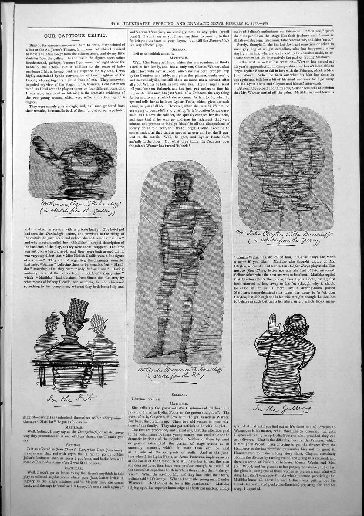 Old Captious Critic Danischeffs Charles Warner John Clayton H Vezui
