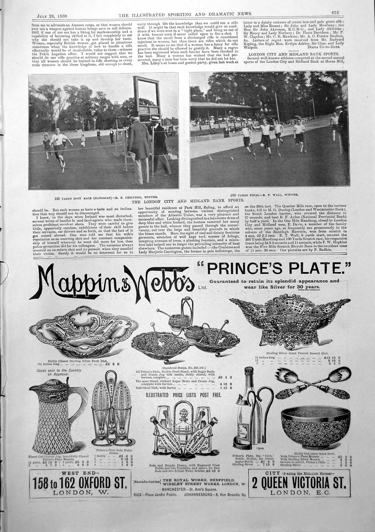 Antique Print London City Midland Bank Sports Hotel Majestic Harrogate 1900