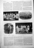 Old Print Cricket London V Actors Kennington Oval School For Scandal 1900 20th