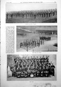 Antique Old Print Departure Front Band Parade Colonel Adjudant Sergeants 1900