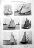 Old Print Thames Yacht Club River Matches London Athletics H Collier 1900 20th