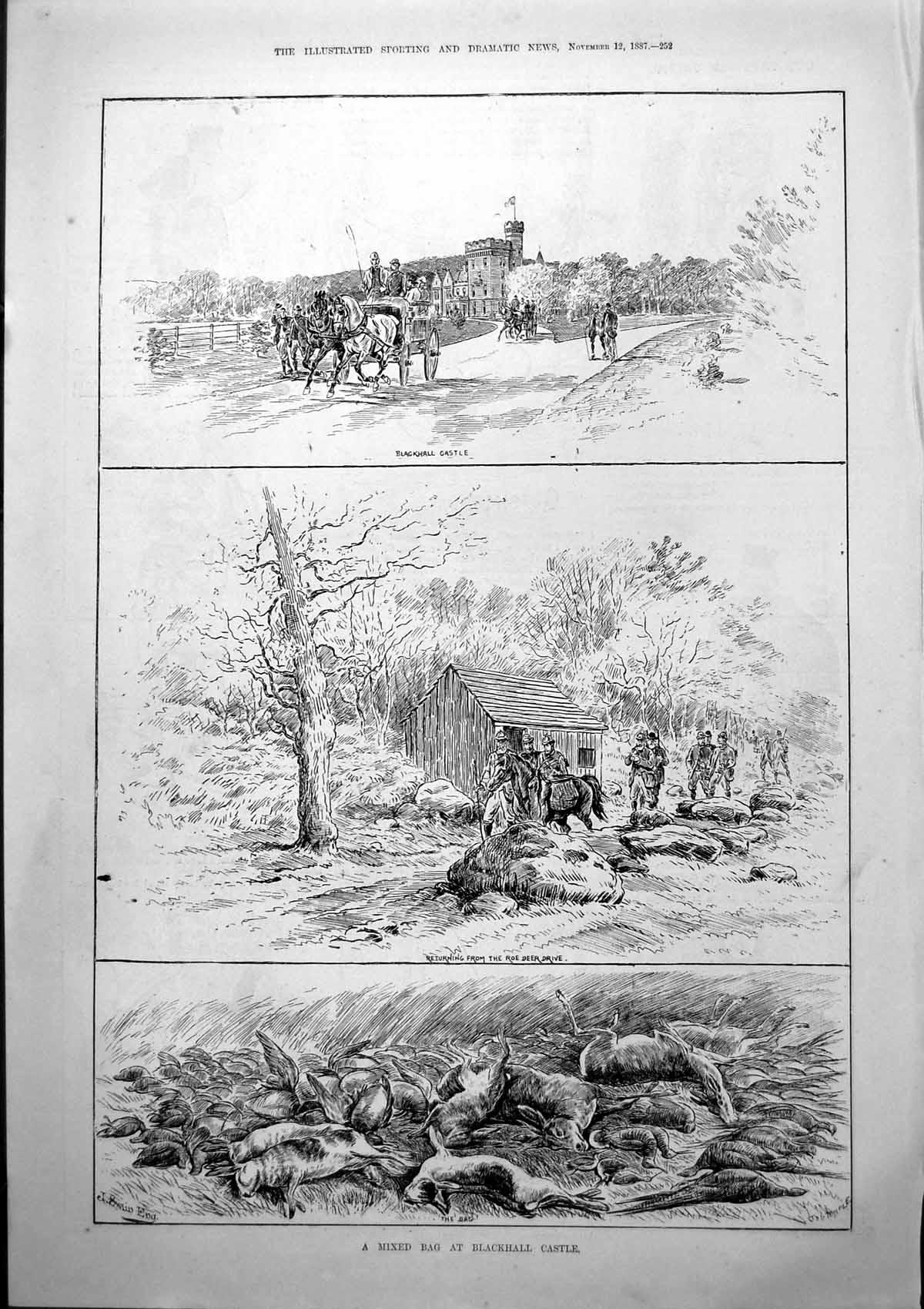 Old Blackhall Castle Roe Deer Drive Captious Critic Miss Esmeralda 18 Victorian