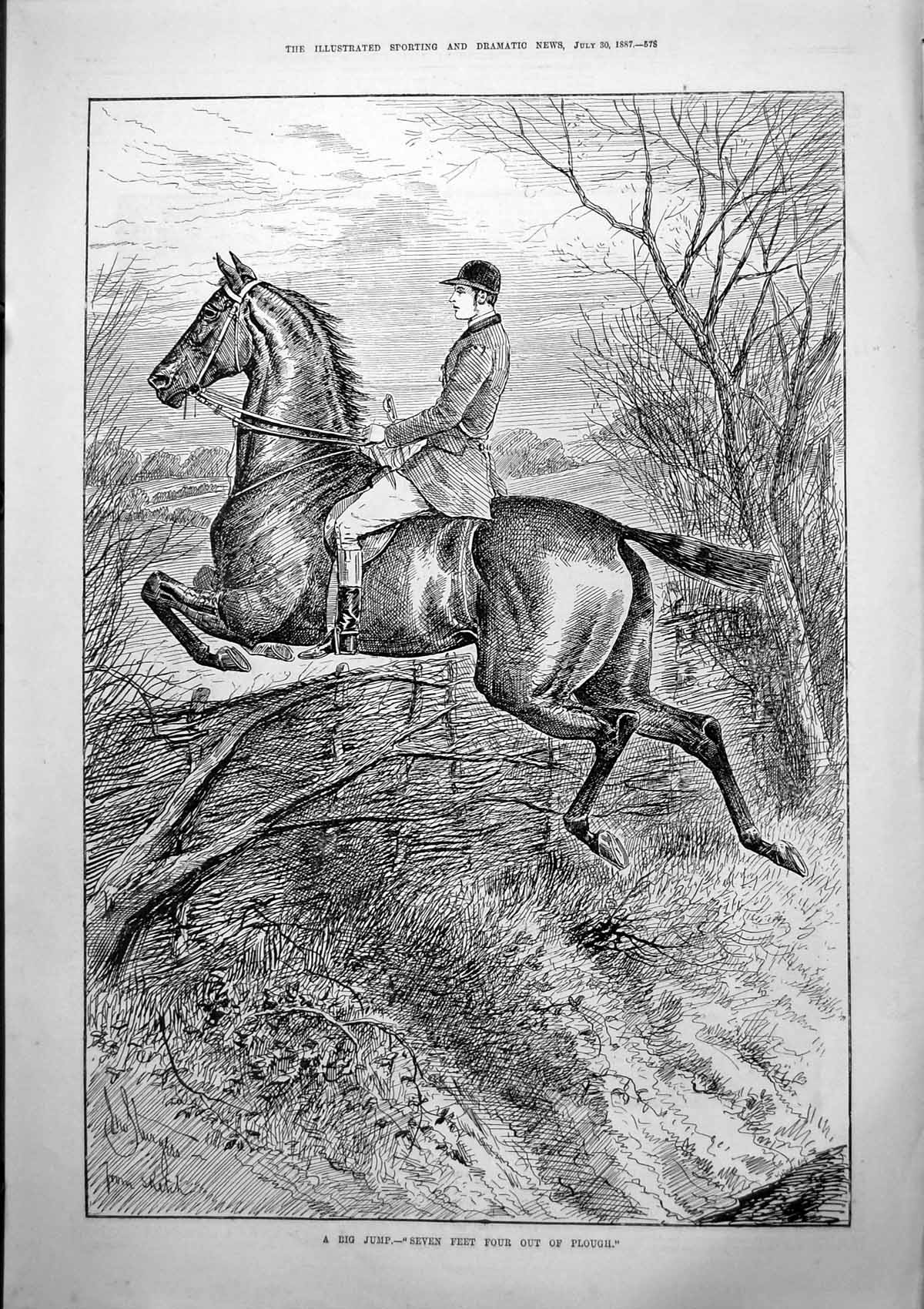 Old Big Jump Seven Foot Four Out Plough J Sturgess Ladies Swimming 18 Victorian