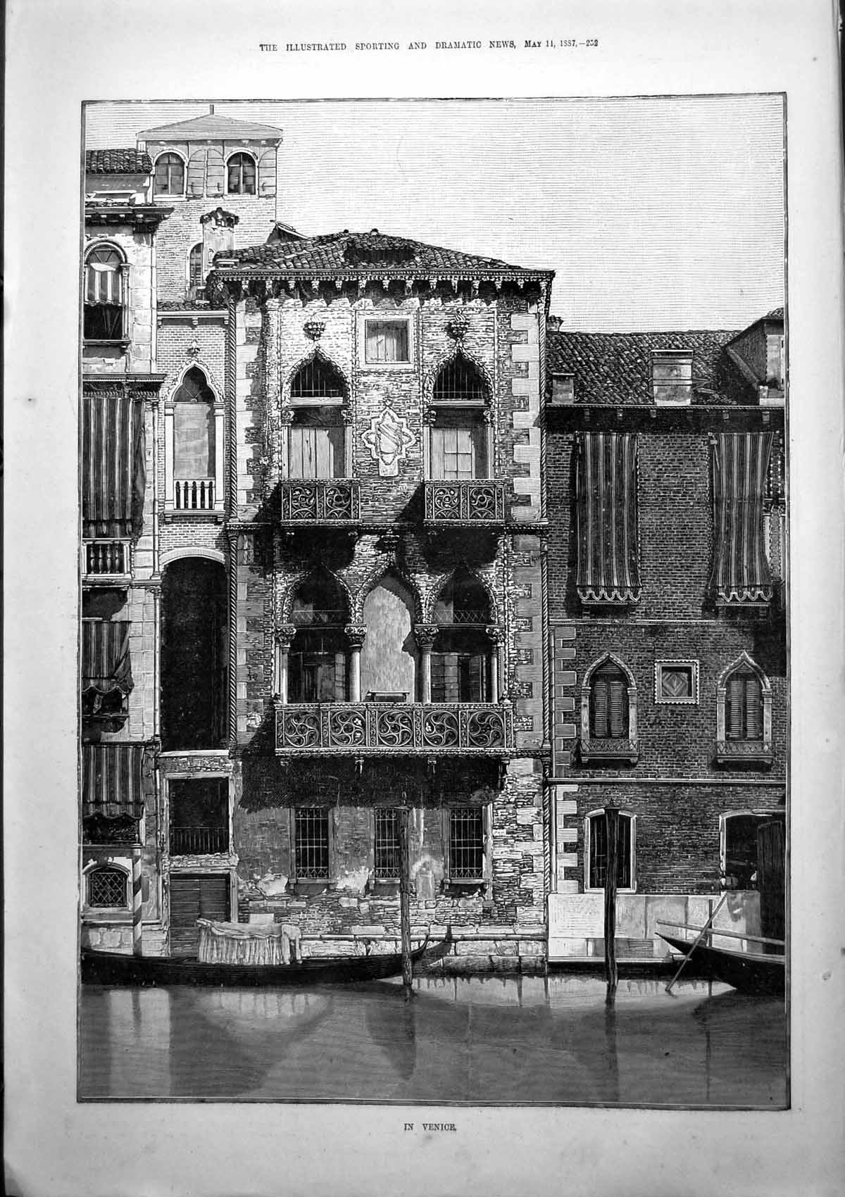 Old Building Venice Gondola Buffalo Bills Wild West Indian Tent 1887 Victorian