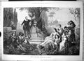 Original Old Antique Print Tasso At Court Duke Ferrara 1879 19th