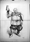 Antique Old Print Mr Aynsley Cook As Falstaff Fat Man Beard Drinking Mug 1878