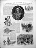 Old Medicine Surgery England Henry Viii Thomas Linacre John Caius 1887 19th