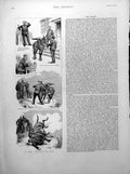 Old Print New Mountain Gun Mounted Mule Portraits Maitland Haussman 1891 19th