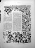 Old Print Carnival Olympia Costumed Skaters Facsimile Aristotle Manuscript 1891