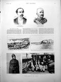 Old Print Revolt Chili Balmaceda Baquedano Coronel Mr Justice Jeune 1891 19th