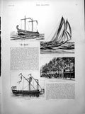 Old Yacht Roman Galley American Schooner Sport Hunt South Africa 1891 Victorian