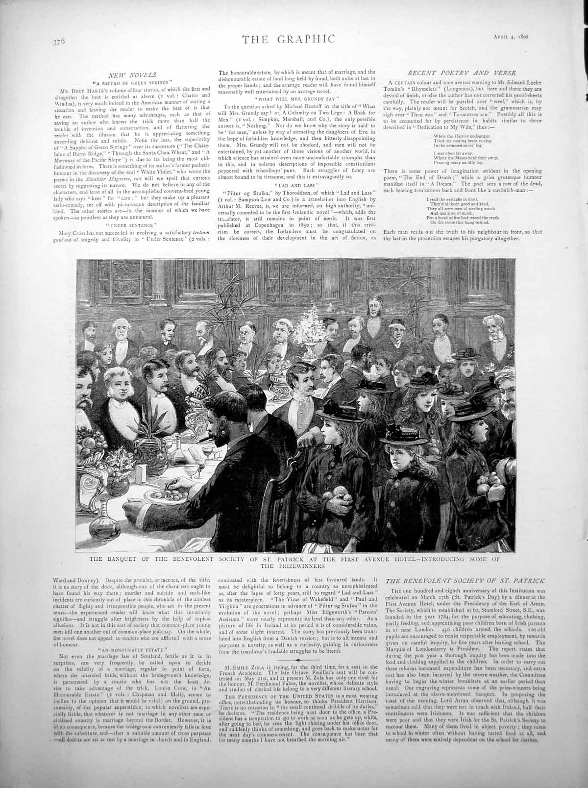 Old Banquet Benevolent Society St Patrick Queen'S Arrival Grasse 1891 Victorian
