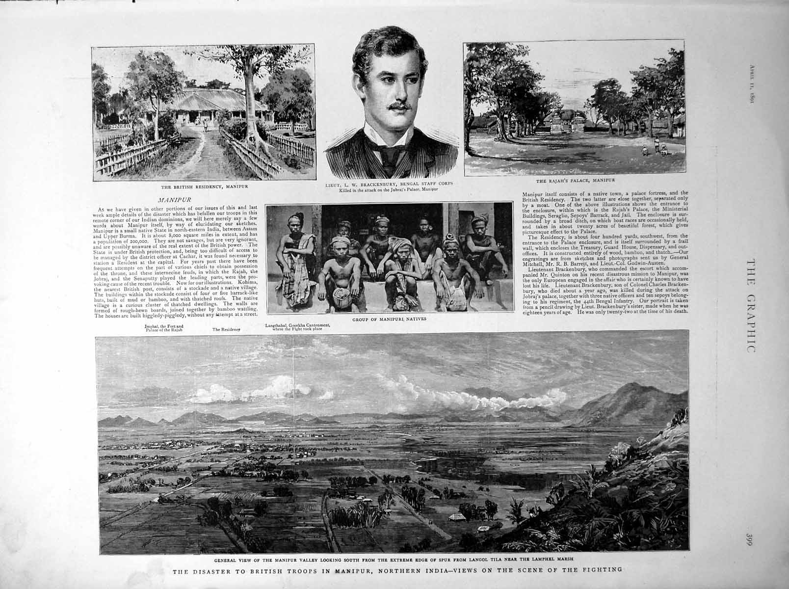 Old Disaster British Troops Manipur Northern India Scenes Residency 1891 19th