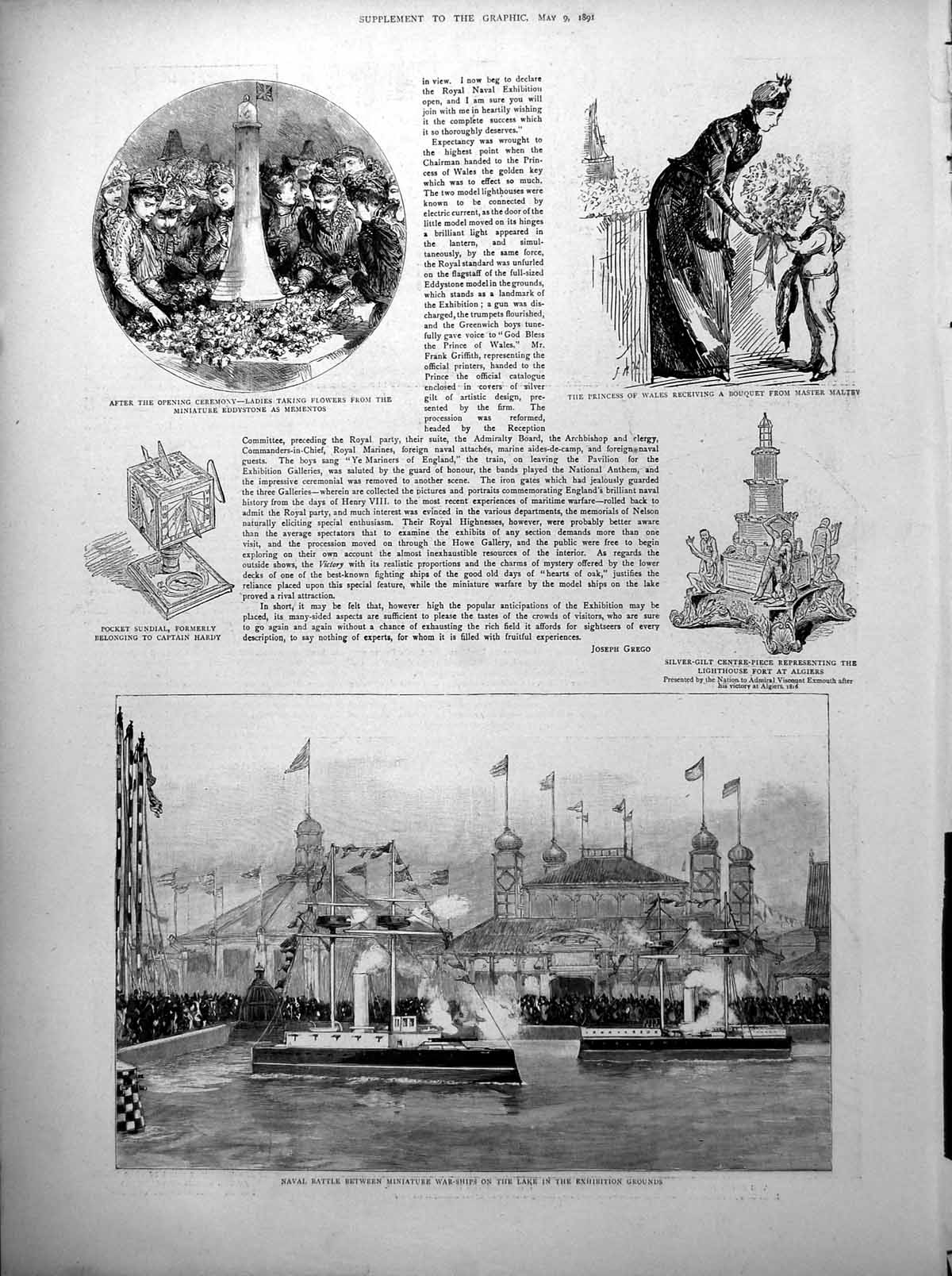 Old Royal Naval Exhibition Miniature Battle Warships Nelsons Coat 1891 19th