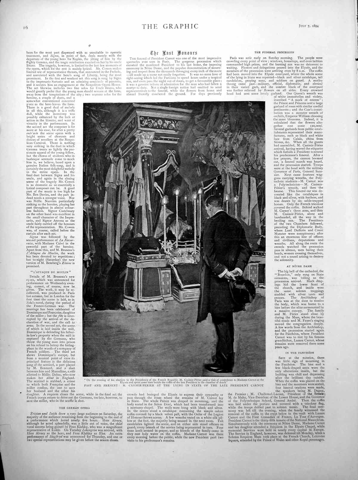 Old M Casimir-Perier Lying State President Carnot Home Incurables 1894 19th