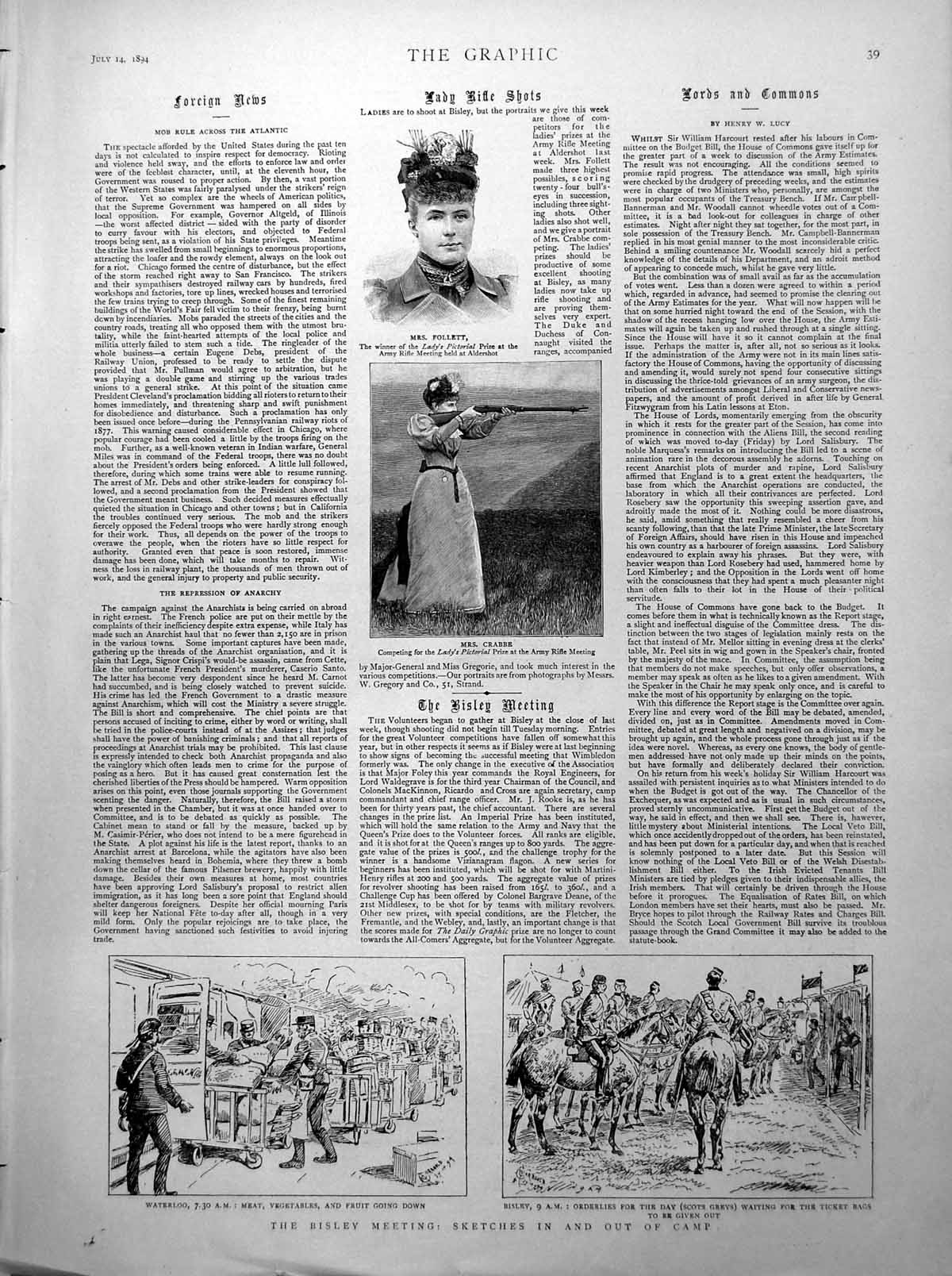 Old Bisley Meeting Mrs Crabbe Rifle Sink Valkyrie Clyde Gymkhana 1894 Victorian