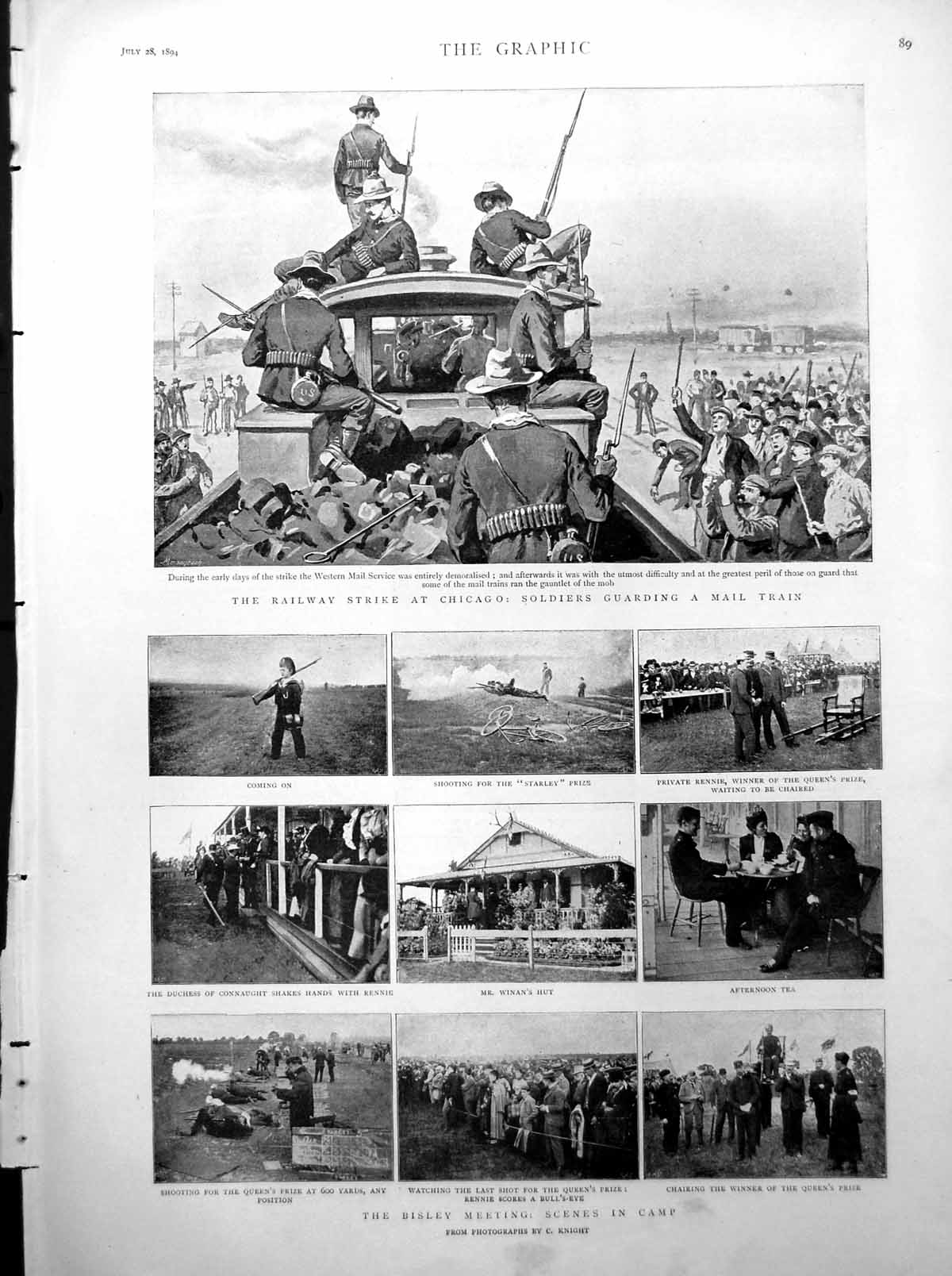 Print Railway Strike Chicago Bisley Meeting Fatal Rail Accident Farlington 1894