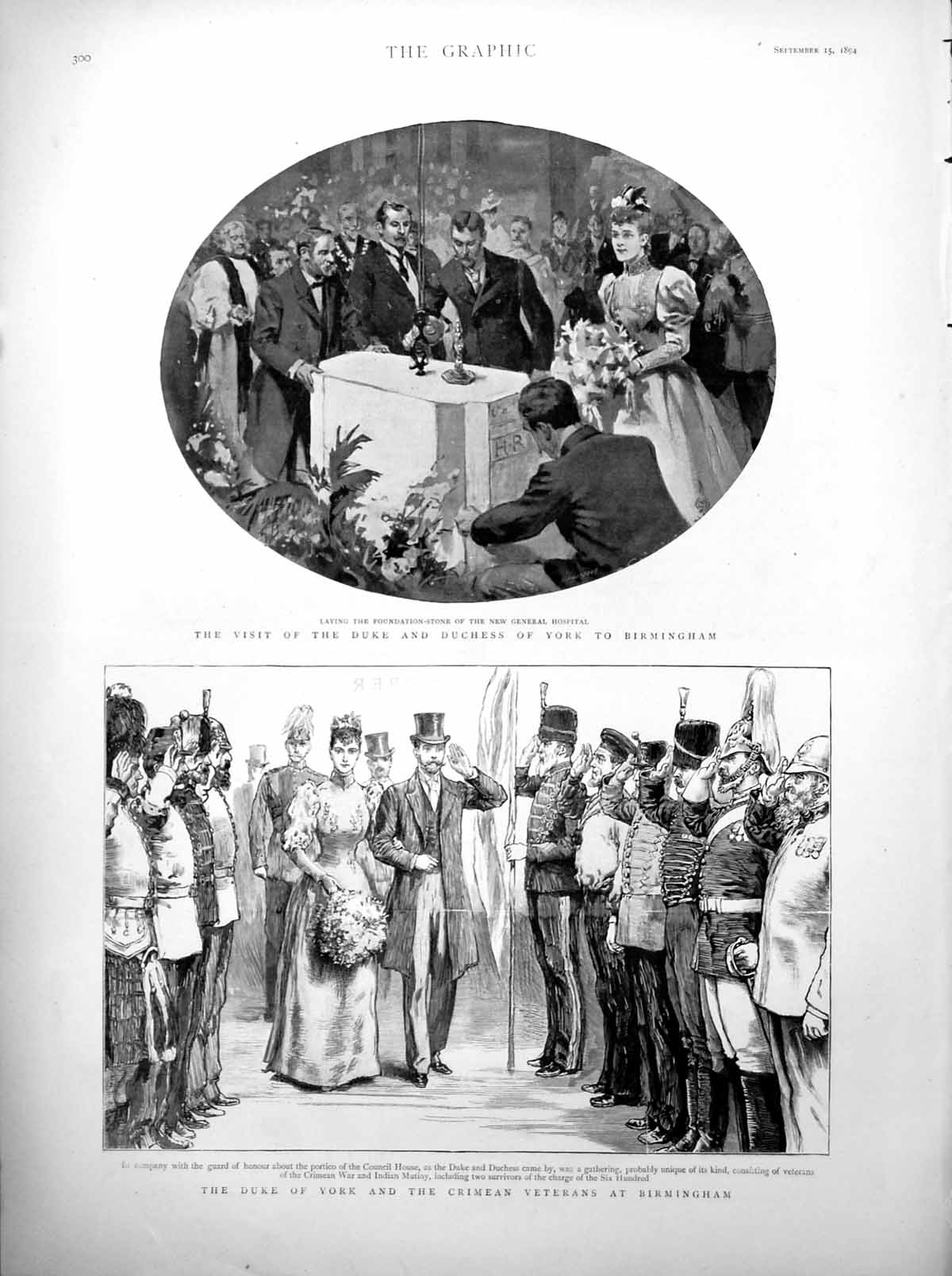 Old Print Duke Duchess York Visit Birmingham Funeral Comte De Paris 1894 19th