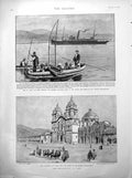 Old Print SS Coya Lake Titicaca Cathedral Cuzco Peru Portraits Play 1894 19th