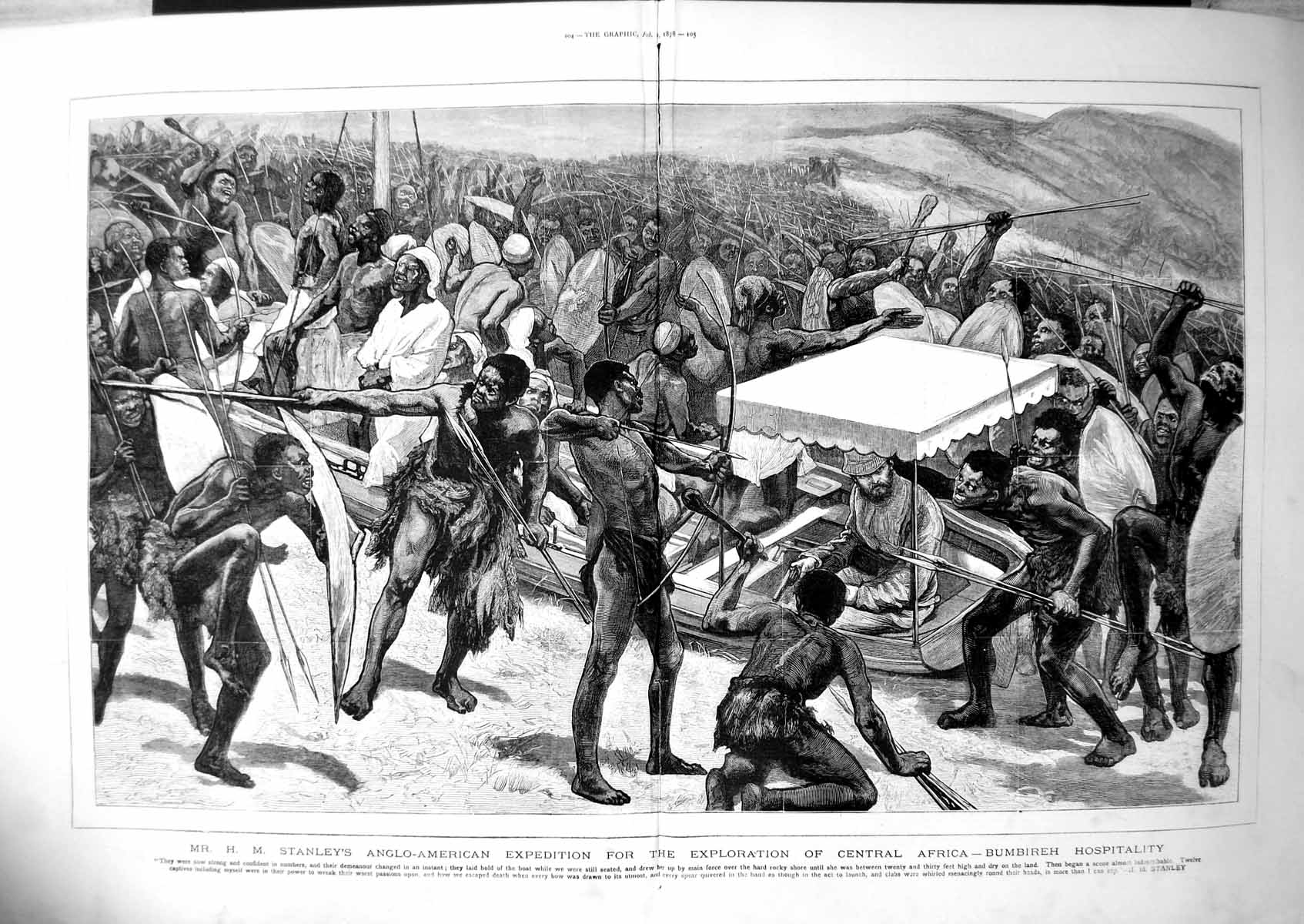 Old Hm Stanleys Expedition Exploration Central Africa Bumbireh 1878Victorian