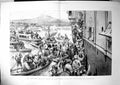 Antique Old Print English Man-Of-War Japanese Waters Visitors Awomori 1891