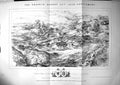 Antique Print Panorama Seat War Projected Lithographed France Germany 1870