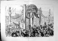 Antique Old Print Imperial Marriage Vienna State Entry Bride Procession 1881