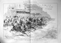 Old Print Military Tournament Agricultural Hall Charge 12Th Lancers 1889
