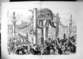 Old Print Imperial Marriage Vienna State Entry Bride Garlands Crowd 1881 19th