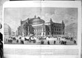 Antique Print New Grand Opera House Paris External View Horses People 1875