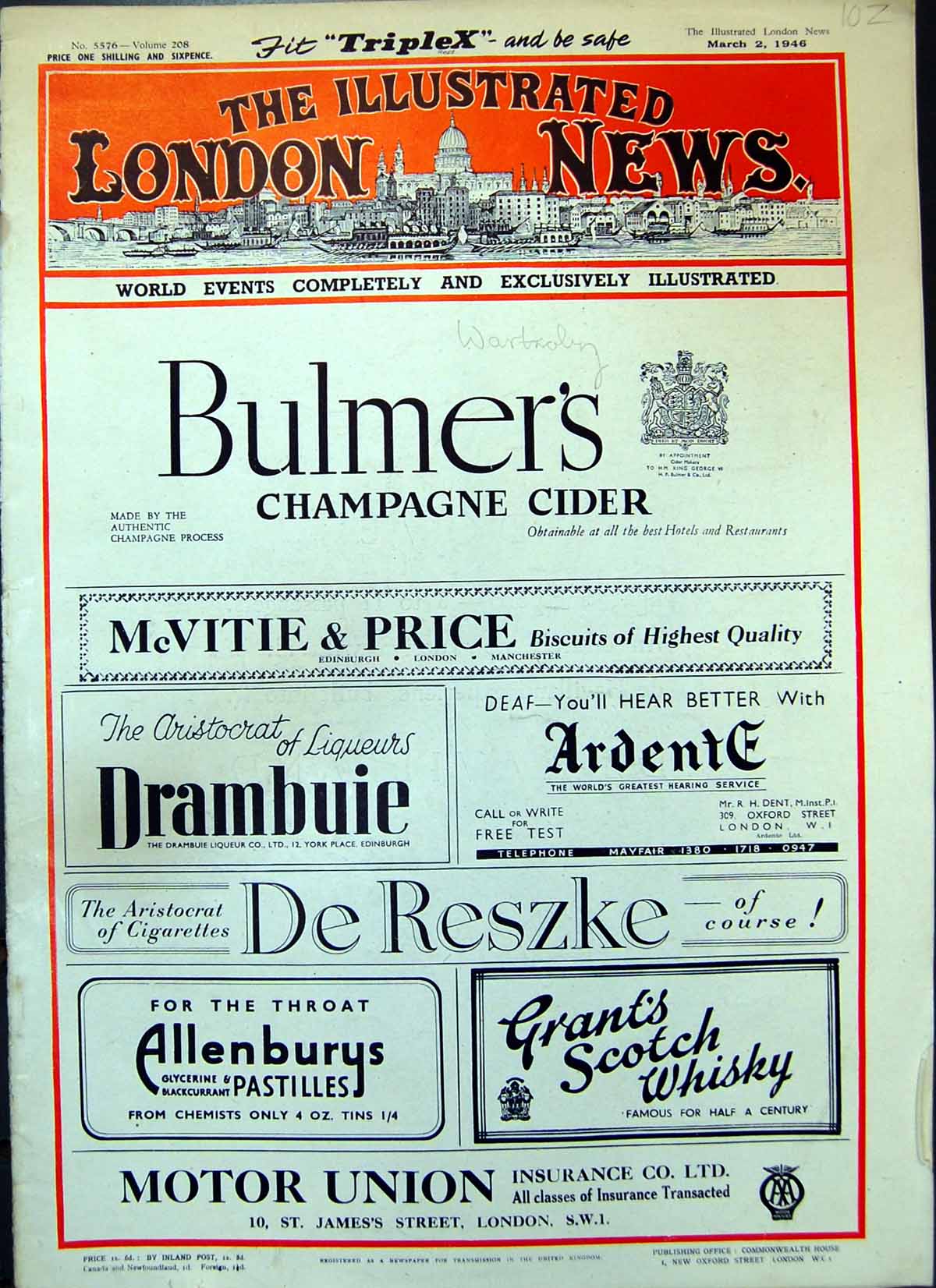 Old Print Illustrated London News Number 5576 March1946 Complete Issue