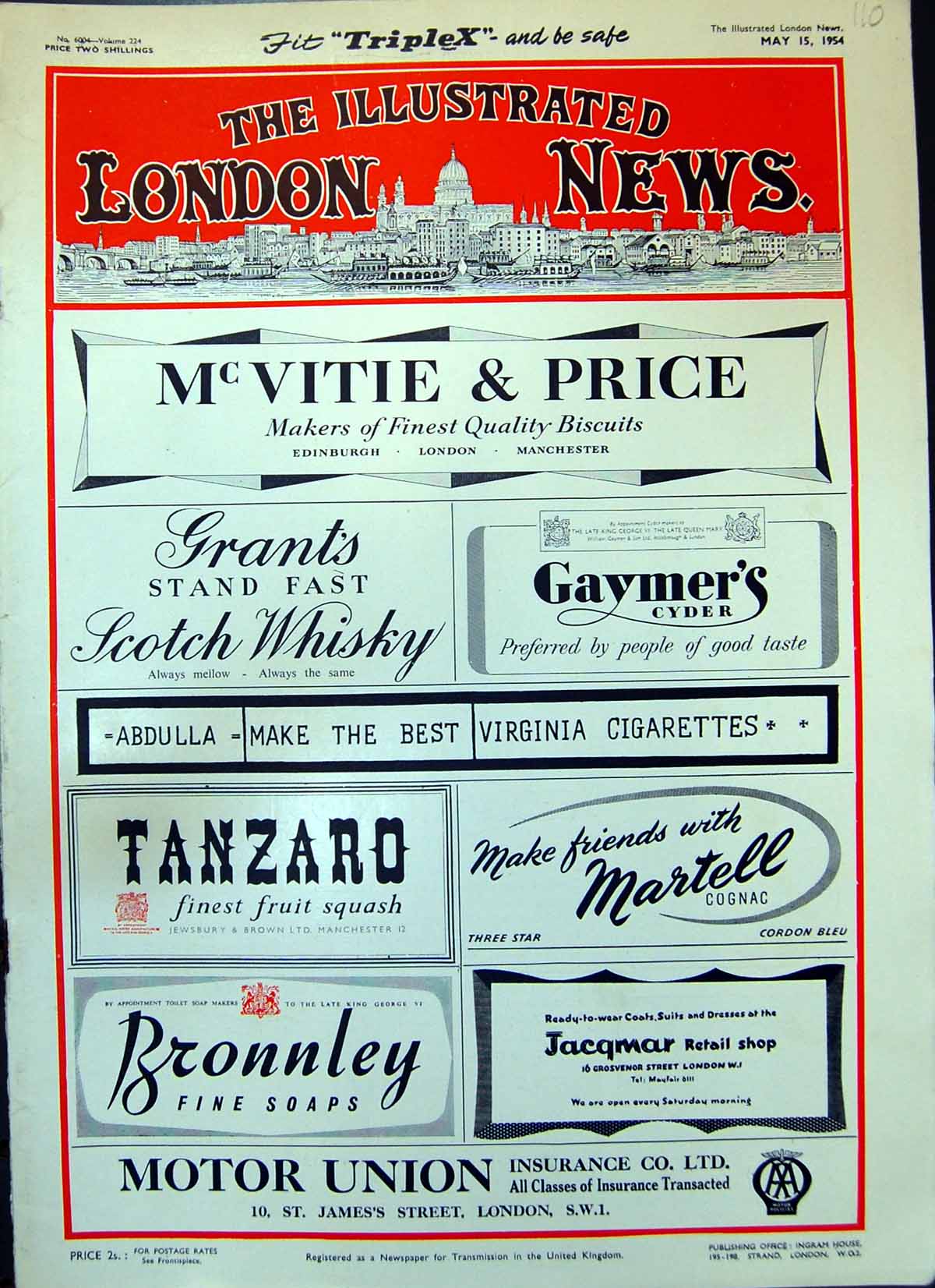 Old Print Illustrated London News Number 6004 May 15 1954 Complete Issue